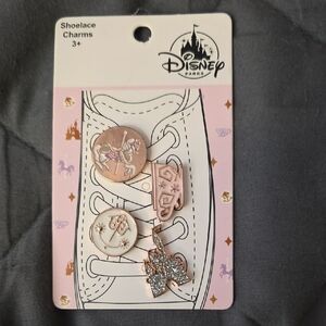 Disney Pink and Silver Shoelace Charms
